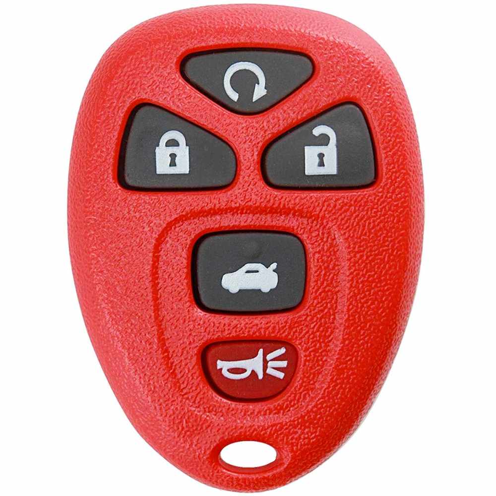 2006, 2007, 2008, 2009, 2010, 2011 Buick Lucerne Key Fob Replacement 5-Button Keyless Entry Remote PN: 22952176 - Red