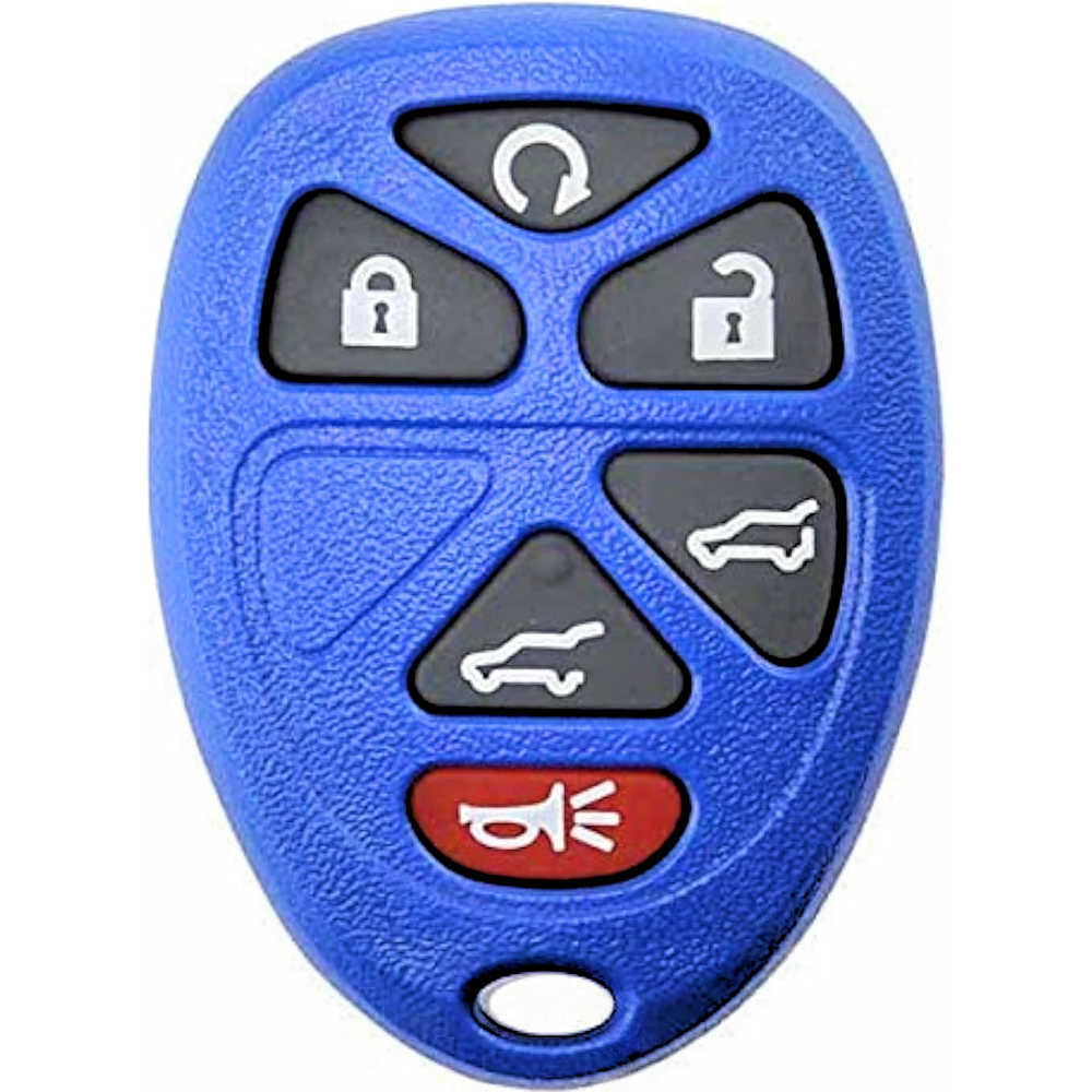 2007-2014 Cadillac Escalade Key Fob Replacement 6-Button Keyless Entry Remote PN: 15857836 - Blue