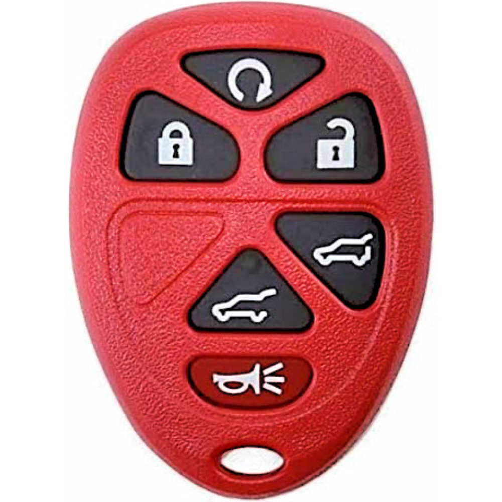 2007-2014 Cadillac Escalade Key Fob Replacement 6-Button Keyless Entry Remote PN: 15857836 - Red